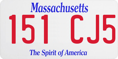 MA license plate 151CJ5