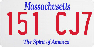 MA license plate 151CJ7
