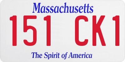 MA license plate 151CK1
