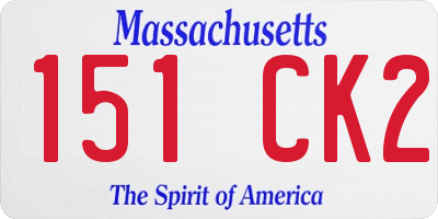 MA license plate 151CK2