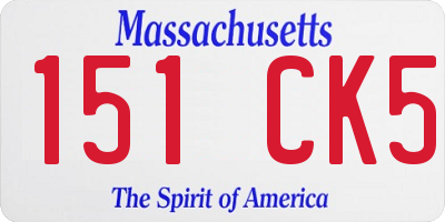 MA license plate 151CK5