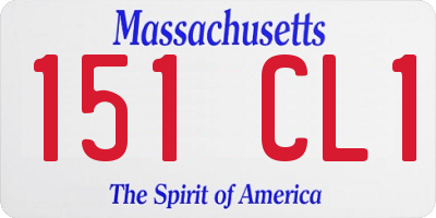 MA license plate 151CL1