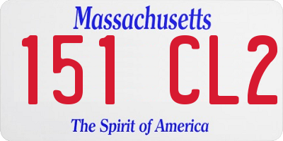 MA license plate 151CL2