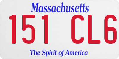 MA license plate 151CL6