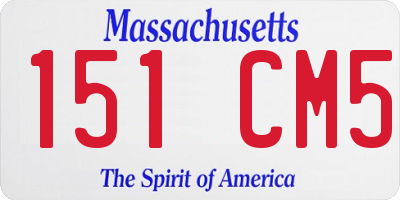MA license plate 151CM5