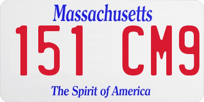 MA license plate 151CM9