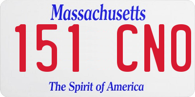 MA license plate 151CN0