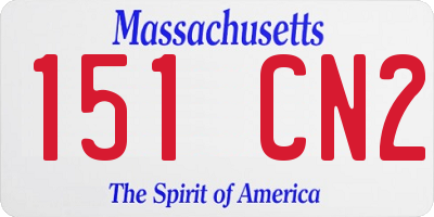 MA license plate 151CN2