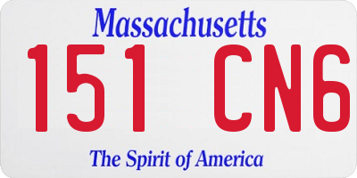 MA license plate 151CN6