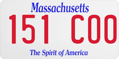 MA license plate 151CO0