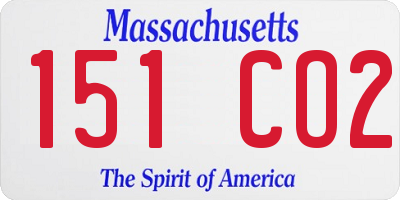 MA license plate 151CO2