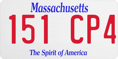 MA license plate 151CP4