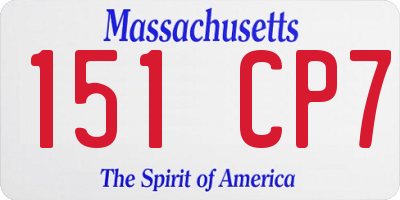 MA license plate 151CP7
