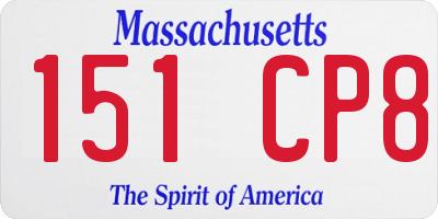 MA license plate 151CP8