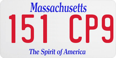 MA license plate 151CP9