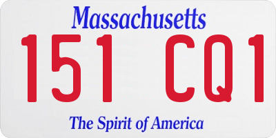MA license plate 151CQ1