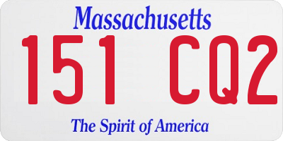 MA license plate 151CQ2