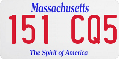 MA license plate 151CQ5