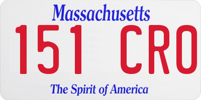 MA license plate 151CR0