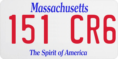 MA license plate 151CR6
