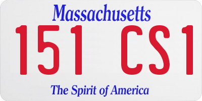 MA license plate 151CS1