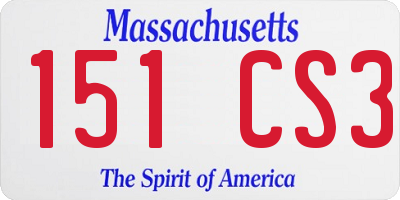 MA license plate 151CS3
