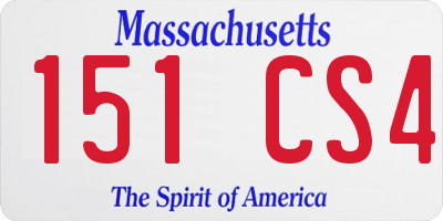 MA license plate 151CS4