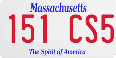 MA license plate 151CS5