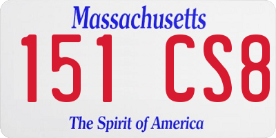 MA license plate 151CS8