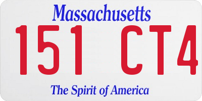 MA license plate 151CT4