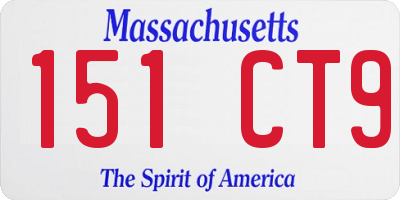 MA license plate 151CT9