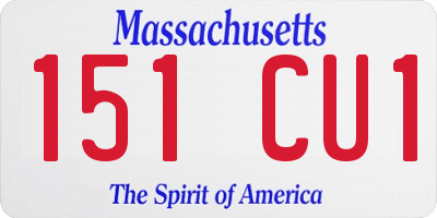MA license plate 151CU1