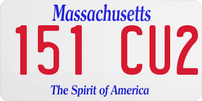 MA license plate 151CU2