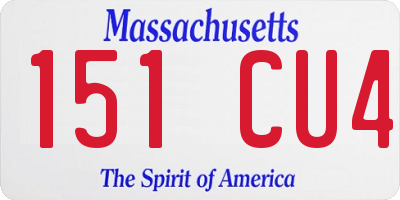 MA license plate 151CU4