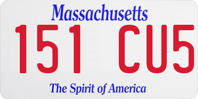 MA license plate 151CU5