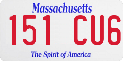 MA license plate 151CU6