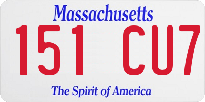 MA license plate 151CU7