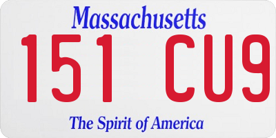 MA license plate 151CU9