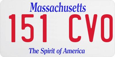 MA license plate 151CV0