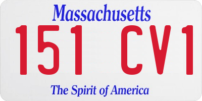MA license plate 151CV1
