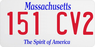MA license plate 151CV2