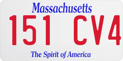 MA license plate 151CV4