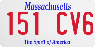 MA license plate 151CV6