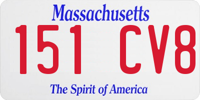 MA license plate 151CV8