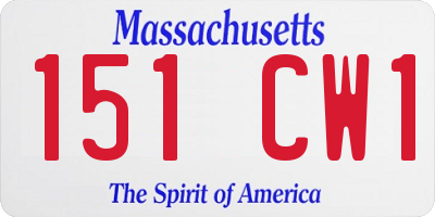 MA license plate 151CW1