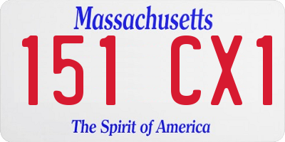 MA license plate 151CX1