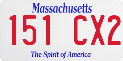 MA license plate 151CX2