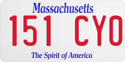 MA license plate 151CY0