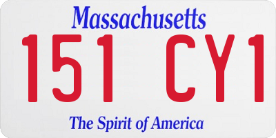 MA license plate 151CY1