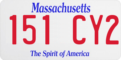 MA license plate 151CY2